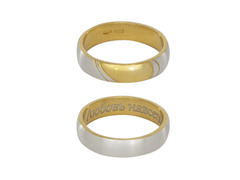Серебряное обручальное кольцо с позолоченной вставкой «Любовь навеки»
